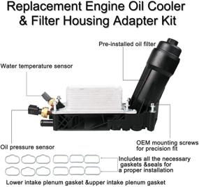 img 2 attached to Engine Oil Cooler and Oil Filter Housing Adapter Assembly with Gaskets Sensor-Compatible for 2011-2013 3.6L V6 Chrysler 200 300, Dodge Journey, Avenger, Durango, Cherokee, Wrangler, Ram - 5184294AE