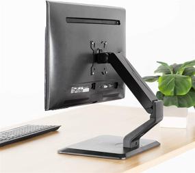 img 3 attached to 💻 VIVO Premium VESA Single 17-32 inch Computer Monitor & Touch Screen Desk Stand | Rotating Base, Height Adjustable Arm Mount STAND-V001R