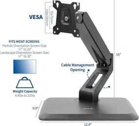 img 1 attached to 💻 VIVO Premium VESA Single 17-32 inch Computer Monitor & Touch Screen Desk Stand | Rotating Base, Height Adjustable Arm Mount STAND-V001R