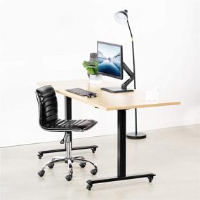 img 2 attached to 💻 VIVO Premium VESA Single 17-32 inch Computer Monitor & Touch Screen Desk Stand | Rotating Base, Height Adjustable Arm Mount STAND-V001R