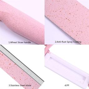 img 1 attached to 🔪 Набор кухонных ножей Bonaweite Pink из пшеничной соломы и нержавеющей стали - китайский поварской нож, универсальный, для фруктов и овощей, 5 в 1.