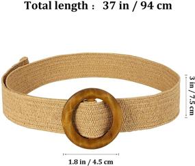 img 2 attached to 👗 Women's Fenical Straw Waist Belt – Stylish Woven Accessory for Jeans, Dresses, Pants