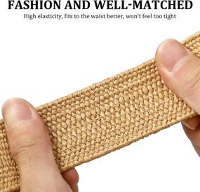 img 1 attached to 👗 Women's Fenical Straw Waist Belt – Stylish Woven Accessory for Jeans, Dresses, Pants