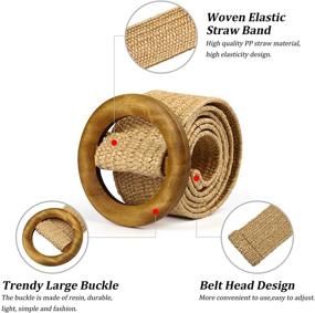 img 3 attached to 👗 Women's Fenical Straw Waist Belt – Stylish Woven Accessory for Jeans, Dresses, Pants