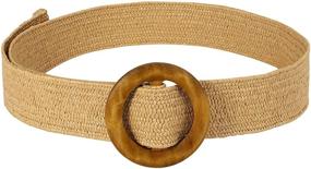 img 4 attached to 👗 Women's Fenical Straw Waist Belt – Stylish Woven Accessory for Jeans, Dresses, Pants