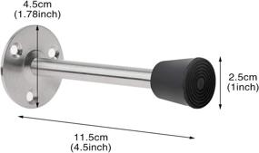 img 3 attached to 🚪 Saim 4.5inch Wall Mount Door Stopper - 201 Stainless Steel, Protective Rubber Tip Design for Noiseless Door and Wall Protection