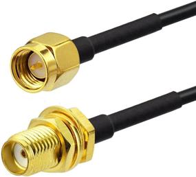 img 2 attached to 🔌 Bingfu SMA Male to SMA Female Bulkhead Mount RG174 Antenna Extension Cable 1m 3 feet 2-Pack: Enhance 4G LTE Router, Gateway & Modem Connectivity with this Compatible Cellular SDR Dongle Receiver