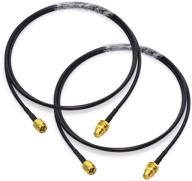 🔌 bingfu sma male to sma female bulkhead mount rg174 antenna extension cable 1m 3 feet 2-pack: enhance 4g lte router, gateway & modem connectivity with this compatible cellular sdr dongle receiver logo