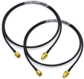 img 4 attached to 🔌 Bingfu SMA Male to SMA Female Bulkhead Mount RG174 Antenna Extension Cable 1m 3 feet 2-Pack: Enhance 4G LTE Router, Gateway & Modem Connectivity with this Compatible Cellular SDR Dongle Receiver