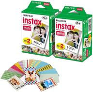 📸 polaroid film instax mini instant film - 2 pack (2 x 20), includes 40 photo sheets, 60 colorful mini photo stickers - compatible with fuji instax mini film 11, 9 and 8 camera, fuji sp-1, sp-2, mini polaroid film logo