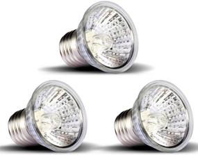 img 4 attached to OMAYKEY 3-Pack 75W Full Spectrum Sun Lamp for Lizard Reptiles and Amphibians - UVA + UVB Heat Bulb