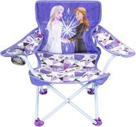 foldable kids camp chair in disney frozen 2 theme with purple carry bag logo