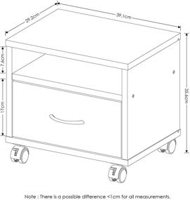 img 3 attached to 🛒 Furinno Indo Petite Under Desk Utility Cart with Casters: Compact Espresso Organizer for Efficient Storage