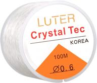 📿 luter clear elastic crystal bead cord - 0.6mm stretchy bracelet string for jewelry making, necklace, bracelet, and beading - thread spool of 328ft logo