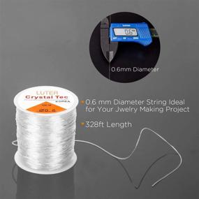 img 2 attached to 📿 LUTER Clear Elastic Crystal Bead Cord - 0.6mm Stretchy Bracelet String for Jewelry Making, Necklace, Bracelet, and Beading - Thread Spool of 328ft