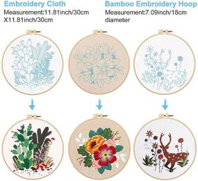 img 1 attached to Embroidery Starter Kit for Adult Beginners: 6 Sets of Patterns, Instructions, and Floral-Printed Fabric with Plastic Hoops, Color Threads, and Tools