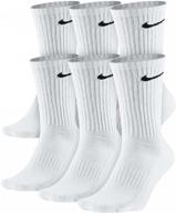 🧦 nike boys white crew socks 6 pack, size 5y-7y logo