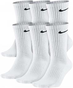 img 1 attached to 🧦 Nike Boys White Crew Socks 6 pack, Size 5Y-7Y