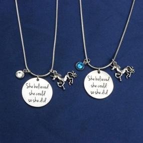 img 1 attached to Daughter Granddaughter Personalized Birthday Inspirational Girls' Jewelry
