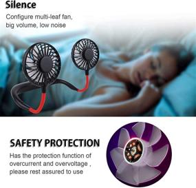 img 1 attached to 🌬️ Hands-Free Neck Fan: Rechargeable USB Mini Personal Fan with 3-Level Fan Speeds and 7 LED Lights – Ideal for Travel, Outdoor Activities, Office, and Home Sports