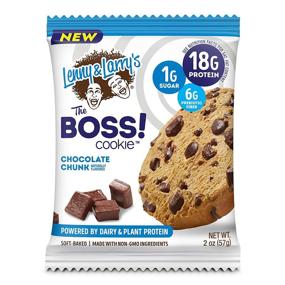 img 4 attached to 🍪 Lenny & Larry's The BOSS Cookie: Chocolate Chunk, 2 oz, 18g Dairy & Plant Protein, 1g Sugar, 6g Fiber, 1g Net Carbs - 12 Count