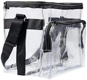 img 1 attached to CHM Large Clear Lunch Bag: Transparent Lunch Box with Adjustable 👜 Strap, Front Storage Compartment – Ideal for Men and Women in Work Environments