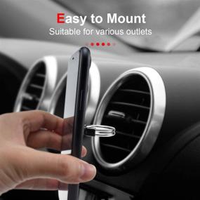 img 1 attached to 📱 RUNGLI Cell Phone Ring Holder: 3 in 1 Universal Stand and Car Holder - Black | iPhone, Samsung and Smartphones