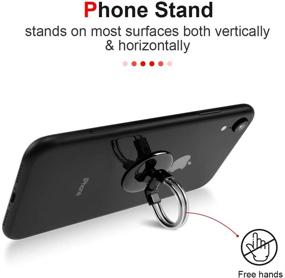 img 2 attached to 📱 RUNGLI Cell Phone Ring Holder: 3 in 1 Universal Stand and Car Holder - Black | iPhone, Samsung and Smartphones