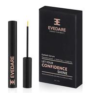 💁 evedare enhanced eyelash growth serum - advanced formula with peptides, botanical vitamins for longer, thicker, fuller lashes - natural extracts improve strength & reduce brittleness (3ml) logo