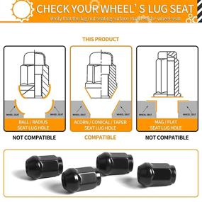 img 2 attached to 🔧 MIKKUPPA 1/2-20 Черные гайковые гайки - 5 шт. Сплошные гайковые гайки - Совместимы с Jeep Wrangler JK 87-2018, Jeep Liberty 02-12, Jeep Grand Cherokee 93-2010 - Послепродажная замена колесной гайки с закрытым концом