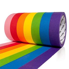 img 3 attached to Vibrant Colored Masking Tape Pack - 15 Yards per Roll