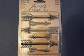 img 1 attached to 🏹 Tim Holtz Idea-ology Arrows Adornments: 6 Charms-Packed Variety in Antique Nickel Finish (TH93127)