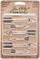 🏹 tim holtz idea-ology arrows adornments: 6 charms-packed variety in antique nickel finish (th93127) logo
