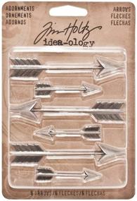 img 3 attached to 🏹 Tim Holtz Idea-ology Arrows Adornments: 6 Charms-Packed Variety in Antique Nickel Finish (TH93127)