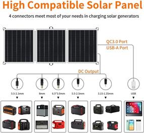 img 2 attached to 🌞 GOFORT 60W 18V Portable Solar Panel: Foldable Charger with USB, 18V DC & QC 3.0 Output - Ideal for Outdoor RV Van Camping, Solar Generators, Phones, Laptops & Tablets