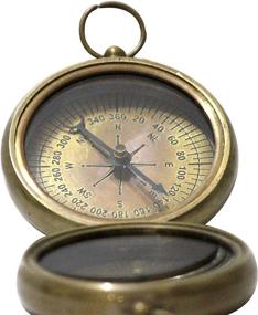 img 4 attached to CollectiblesBuy Nautical Vintage Antique-Finish Compass, 2.2 inches, Polished Brass Compass