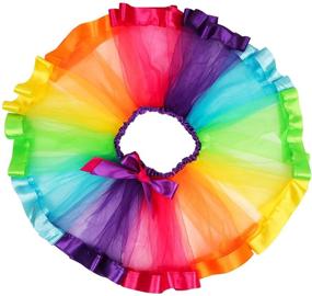 img 1 attached to 🩰 Rainbow Layered Ballet Flower Girls' Clothing by Toycost