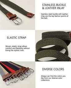 img 1 attached to 👔 NYFASHION101 Braided Stretch Belts: Stylish Elastic Accessories for Men's Wardrobe