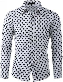 img 4 attached to Uxcell Polka Button Front Textured Fitted: Enhance Your Style with a Chic Wardrobe Staple