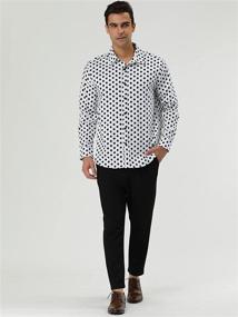 img 2 attached to Uxcell Polka Button Front Textured Fitted: Enhance Your Style with a Chic Wardrobe Staple