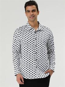 img 3 attached to Uxcell Polka Button Front Textured Fitted: Enhance Your Style with a Chic Wardrobe Staple