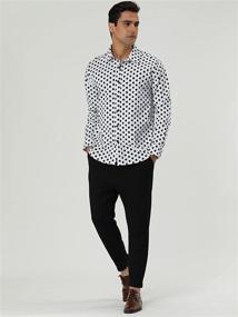img 1 attached to Uxcell Polka Button Front Textured Fitted: Enhance Your Style with a Chic Wardrobe Staple