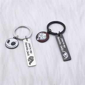 img 1 attached to 💑 Jack and Sally Keychain Set: Perfect Couples Matching Keychain Gifts for Boyfriend Girlfriend, Ideal for Christmas