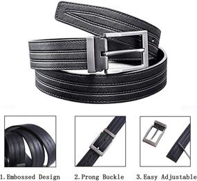 img 3 attached to 👔 Versatile Adjustable Men's Accessories in Embossed Leather with Buckle