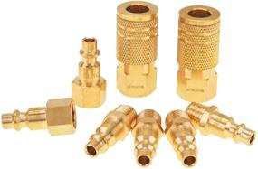 img 4 attached to 🔌 SUNGATOR Air Coupler and Plug Set, Quick Connect Air Fittings, 1/4 Inch NPT Brass Industrial Air Hose Connector (8-Piece)