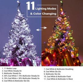 img 3 attached to 🌟 Enhance Your Holiday Ambience with 82ft PhilzOps Color Changing Christmas Lights! 200 LED Cool White & Multicolor Lights in 11 Modes - Dimmable, Connectable and Remote Controlled for Indoor and Outdoor Home Decor, Patio Parties