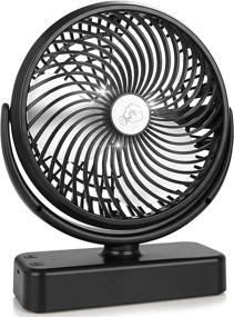 img 4 attached to 🔌 USB Powered 7-Inch Desk Fan with 3 Speeds, Hanging Hook, LED Lantern - Ideal for Home Office, Table Cooling, and More