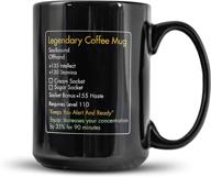 ☕ legendary coffee mug - level 110 mmo mug - 15oz large ceramic black coffee mug - ideal for gamers, gaming cup logo