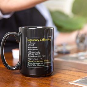 img 3 attached to ☕ Legendary Coffee Mug - Level 110 MMO Mug - 15oz Large Ceramic Black Coffee Mug - Ideal for Gamers, Gaming Cup