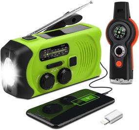 img 4 attached to 📻 Maxuni Emergency Weather Radio: Solar Hand Crank Portable NOAA Radio with Flashlight, USB Charger, and SOS Alarm
